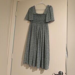 Green Floral Midi Dress